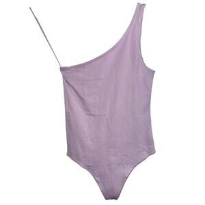 Abercrombie & Fitch Soft AF Pink One Shoulder Bodysuit Top Womens Size Medium M